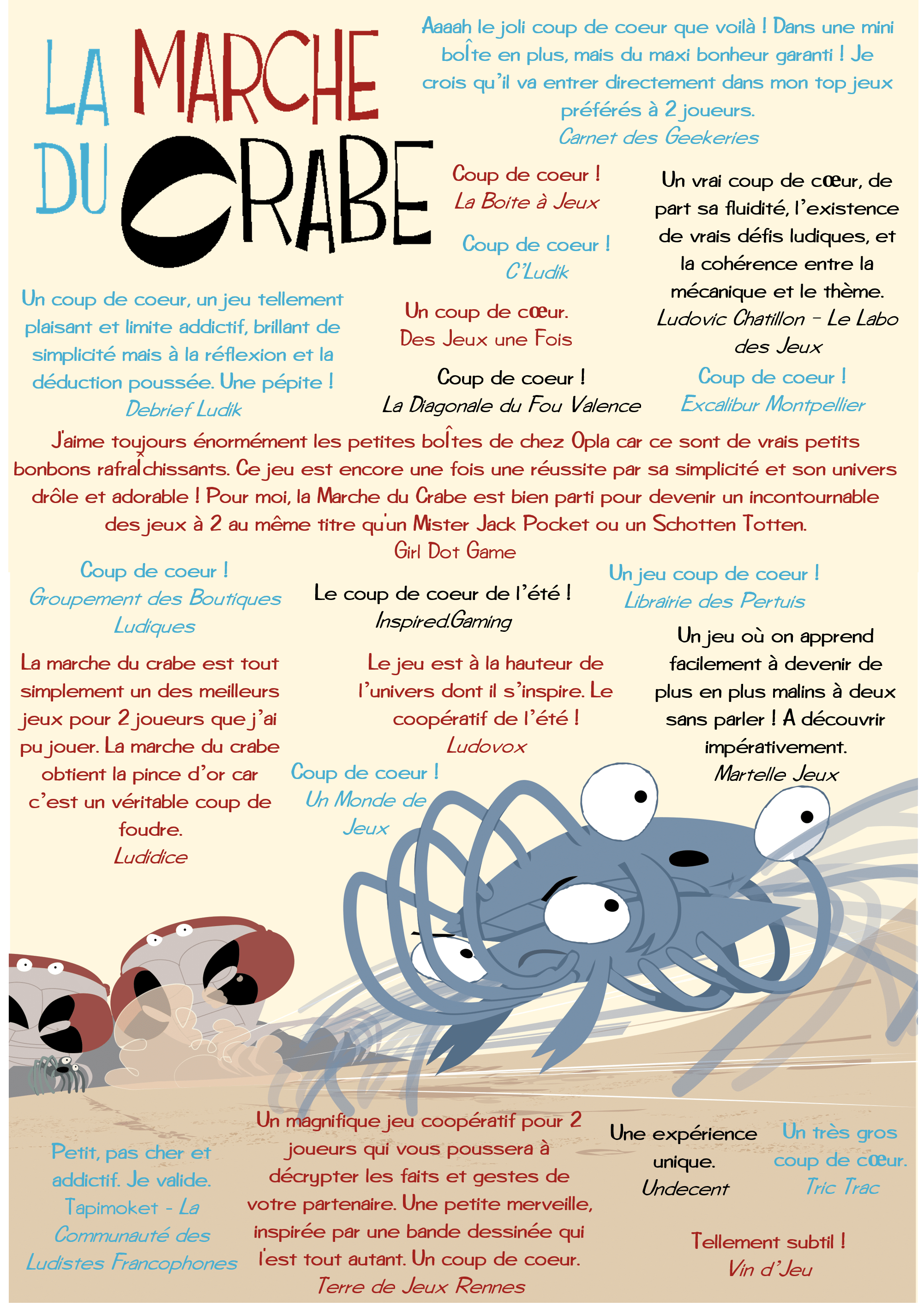 La Marche du crabe - Jeu coopératif - Jeux Opla
